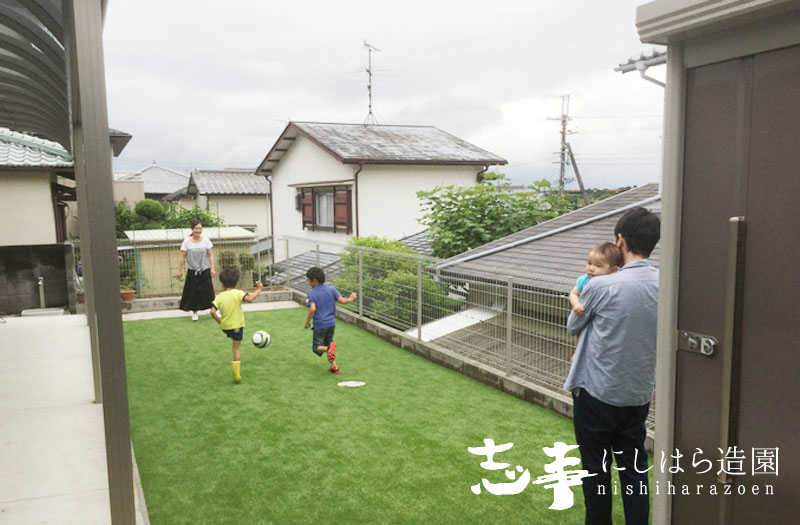 人工芝で奈良で口コミ評判の施工業者 西原造園