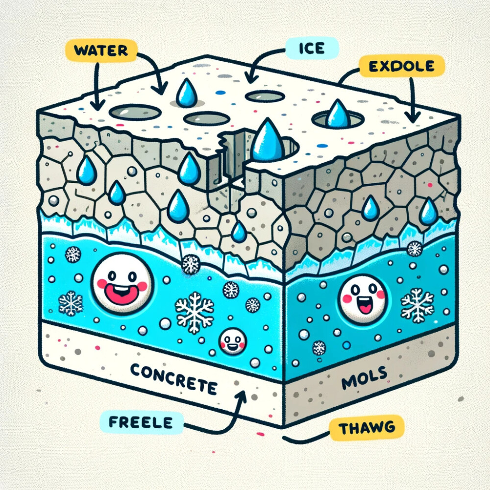 コンクリートの融解と凍結の図