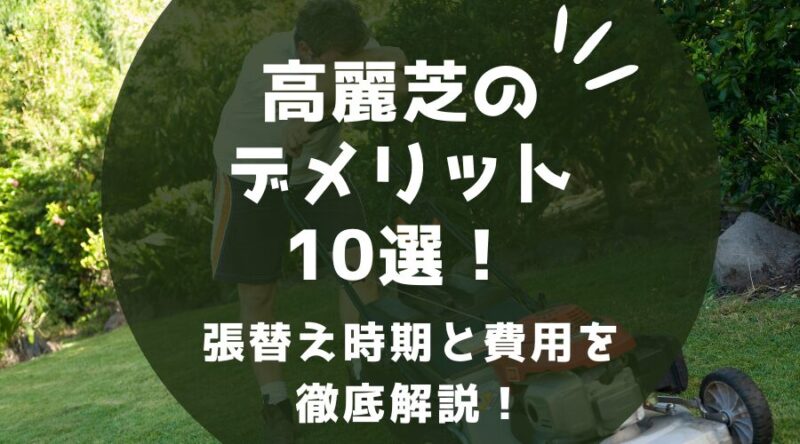 高麗芝のデメリット10選を徹底解説！