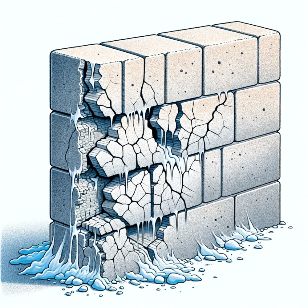 コンクリートブロックの凍害