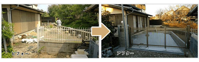 庭の水はけをよくして、ガレージを造る工事
